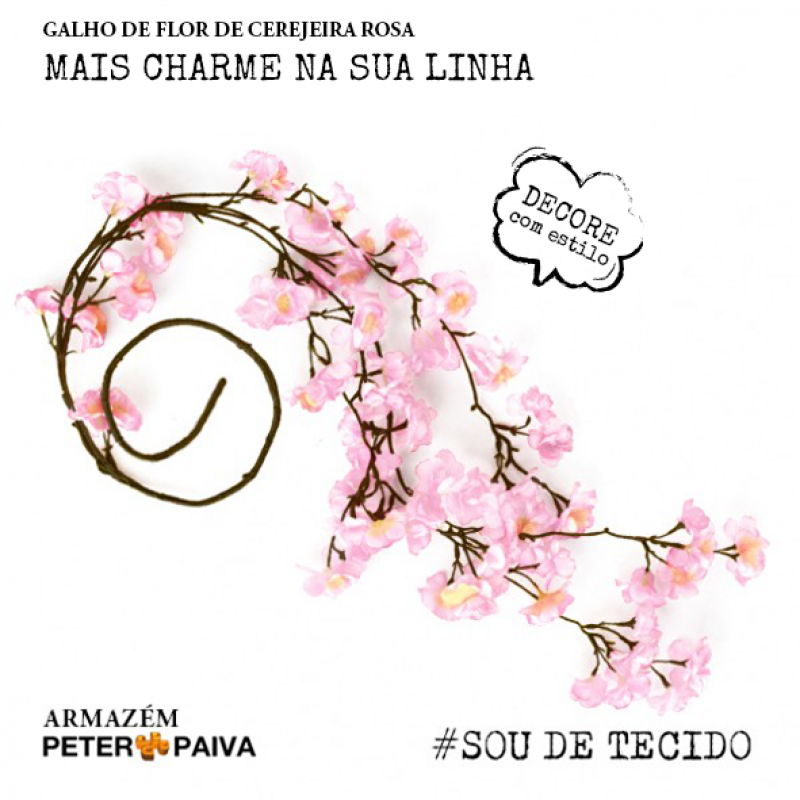 Galho de Flor de Cerejeira Rosa | Armazém Peter Paiva
